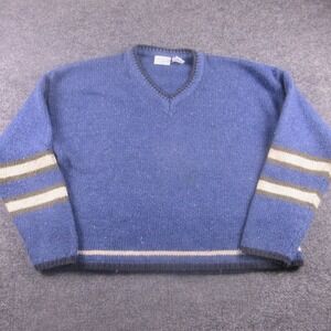 Vintage Arizona Jean Company Sweater Mens XL Blue Stripe V Neck Pullover 90s